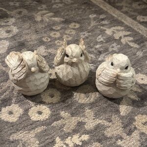 Set of Three Adorable Charming Bird Figurines